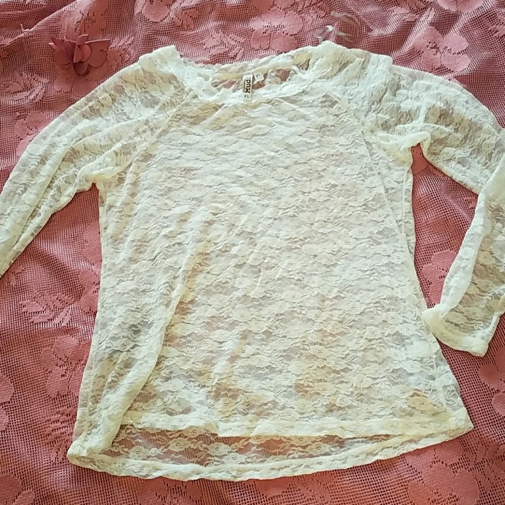 Cream lace top